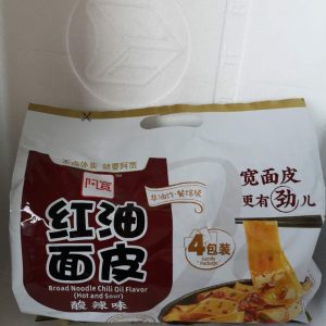 阿宽红油面皮酸辣味 4连包 AK NUDELN CHILI OIL SOUR&HOT MULTI 460g