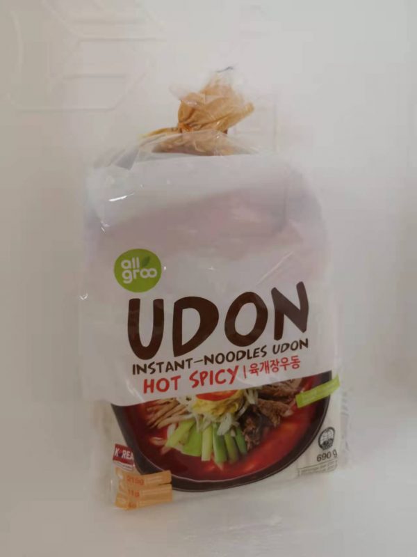 ALLGROO,KOREA乌冬面牛肉味-UDON NUDELSUPPE, RIND SCHARF,690g, 3 Portionen